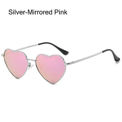 Heart-Shaped Sunglasses - Vintage 90s UV400 Metal Frame Shades - ZOOMNSTORE