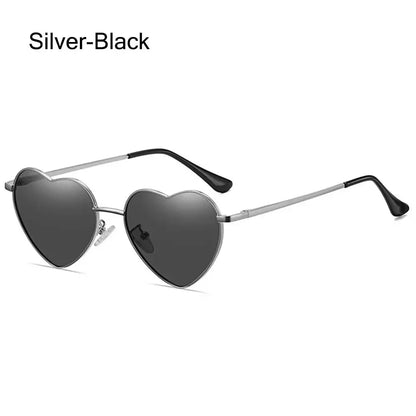 Heart-Shaped Sunglasses - Vintage 90s UV400 Metal Frame Shades - ZOOMNSTORE