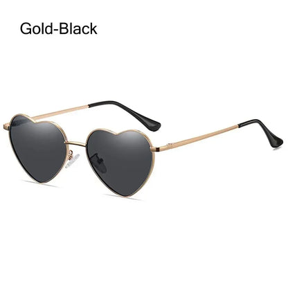 Heart-Shaped Sunglasses - Vintage 90s UV400 Metal Frame Shades - ZOOMNSTORE