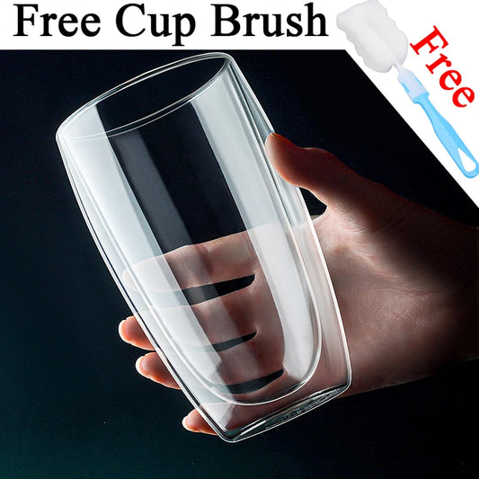 Heat Resistant Glass Mug - Double Wall Borosilicate Coffee Cup | Eco Friendly Drinkware Gift - ZOOMNSTORE