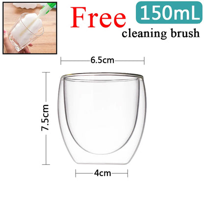 Heat Resistant Glass Mug - Double Wall Borosilicate Coffee Cup | Eco Friendly Drinkware Gift - ZOOMNSTORE