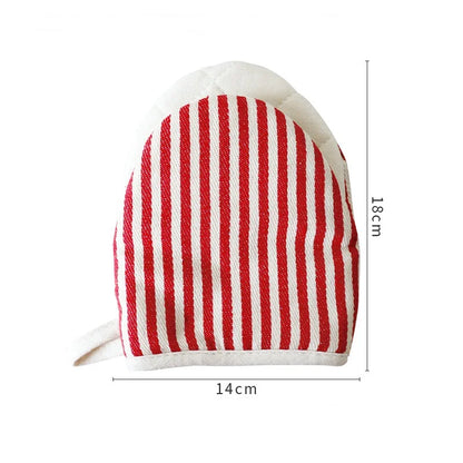 Heat Resistant Oven Gloves - Thick Cotton Mitts With Striped Duckbill Design For Air Fryer & Microwave - ZOOMNSTORE
