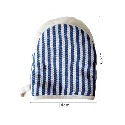Heat Resistant Oven Gloves - Thick Cotton Mitts With Striped Duckbill Design For Air Fryer & Microwave - ZOOMNSTORE