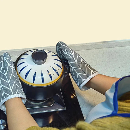 Heat Resistant Oven Mitts – Extra Long Silicone Kitchen Baking Gloves With Non Slip Grip - ZOOMNSTORE