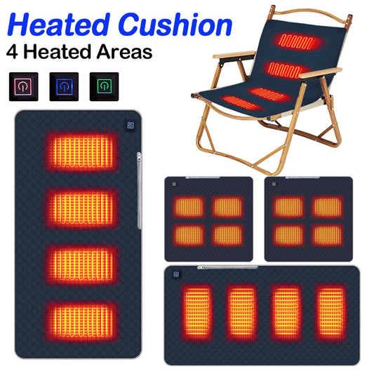 Heated Camping Cushion – USB Electric Seat Warmer With Adjustable Temperature Mat - ZOOMNSTORE