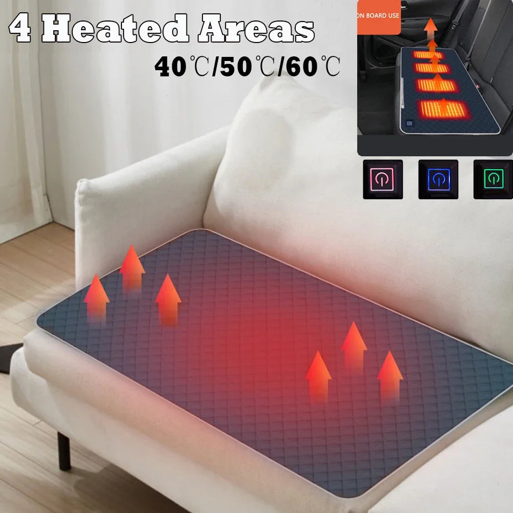 Heated Camping Cushion – USB Electric Seat Warmer With Adjustable Temperature Mat - ZOOMNSTORE