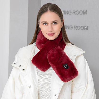 Heated Scarf - USB Soft Plush Electric Neck Warmer with Adjustable Heat for Winter - ZOOMNSTORE