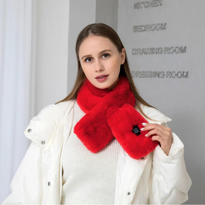 Heated Scarf - USB Soft Plush Electric Neck Warmer with Adjustable Heat for Winter - ZOOMNSTORE