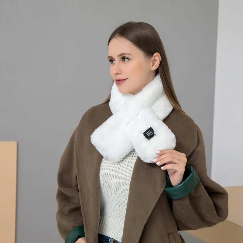 Heated Scarf - USB Soft Plush Electric Neck Warmer with Adjustable Heat for Winter - ZOOMNSTORE