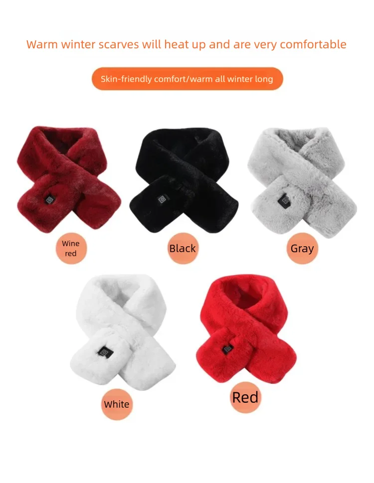 Heated Scarf - USB Soft Plush Electric Neck Warmer with Adjustable Heat for Winter - ZOOMNSTORE