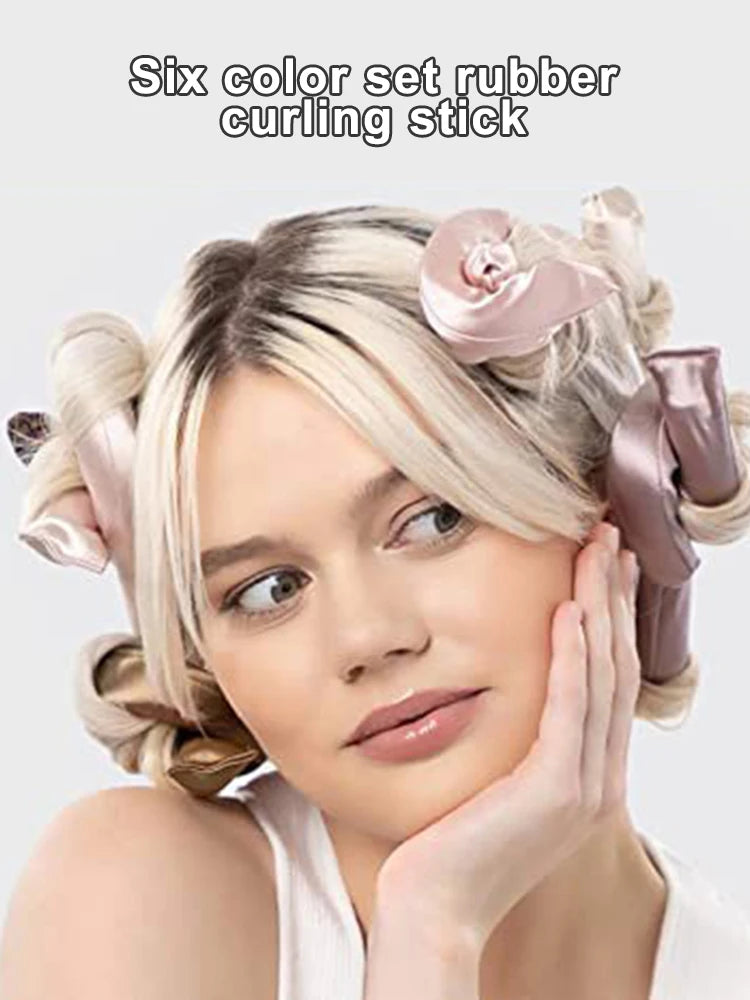 Heatless Curling Iron – Six Color Foam Curlers Set | Big Wave Sleep Hair Rollers - ZOOMNSTORE