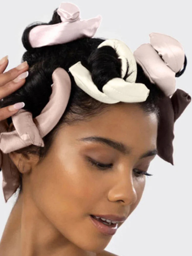 Heatless Curling Iron – Six Color Foam Curlers Set | Big Wave Sleep Hair Rollers - ZOOMNSTORE