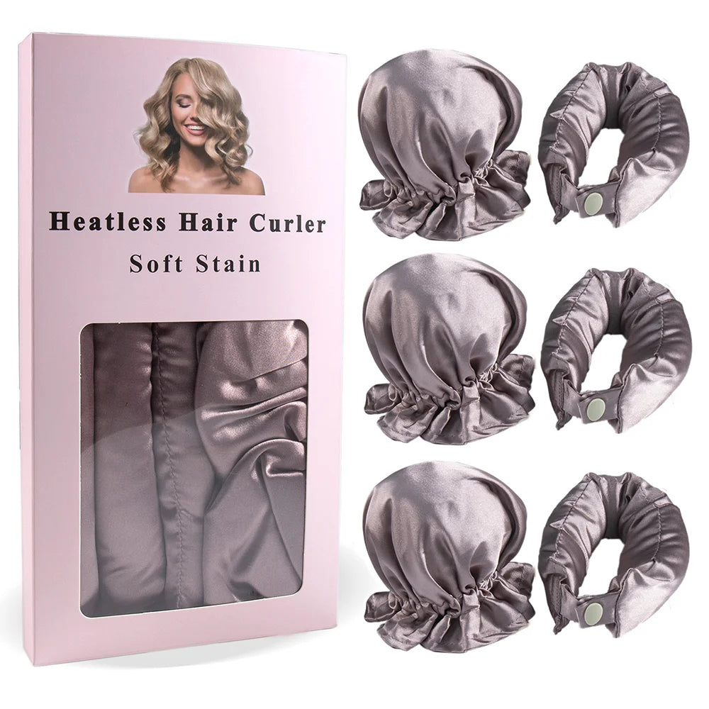 Heatless Curling Rod - Satin Hair Curler Set with Soft Foam Rollers & Caps - ZOOMNSTORE