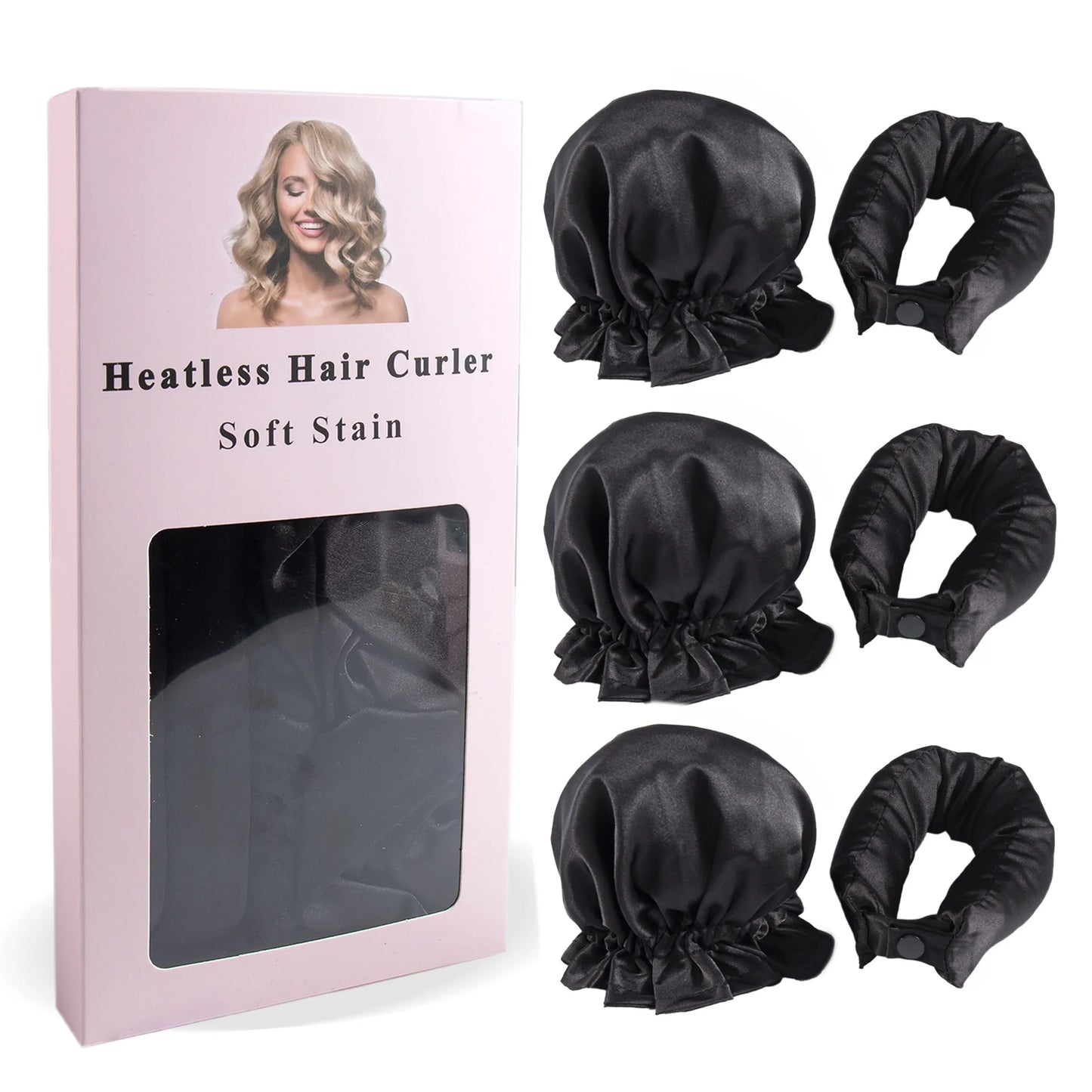 Heatless Curling Rod - Satin Hair Curler Set with Soft Foam Rollers & Caps - ZOOMNSTORE