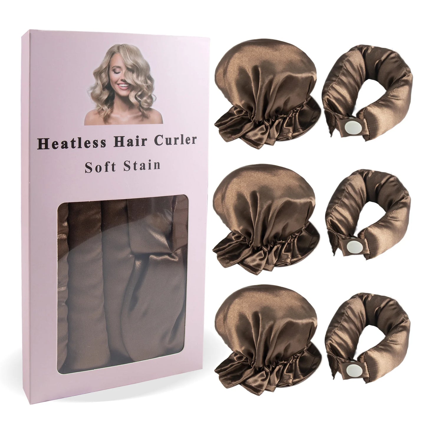 Heatless Curling Rod - Satin Hair Curler Set with Soft Foam Rollers & Caps - ZOOMNSTORE