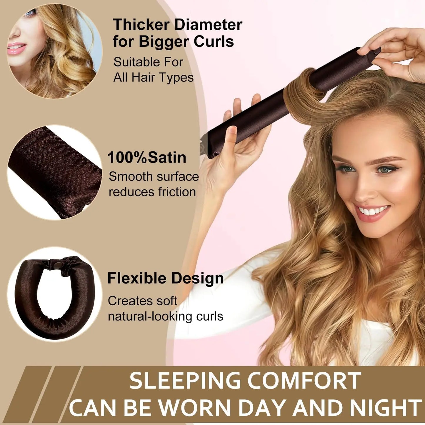 Heatless Hair Curler - Soft Foam Curlers Headband | Overnight Curling Set for Natural Curls - ZOOMNSTORE