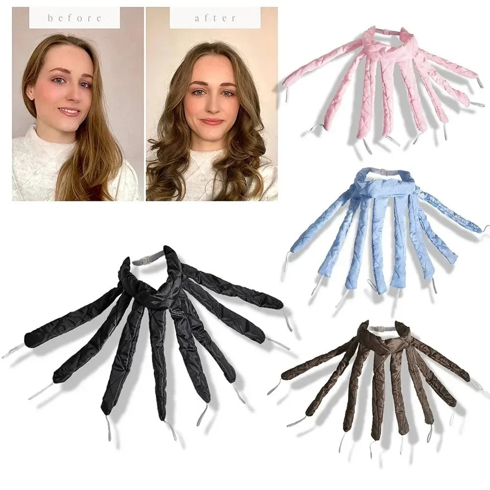 Heatless Hair Curler - Velcro Octopus Sleep Curling Band With Soft Foam Rollers - ZOOMNSTORE