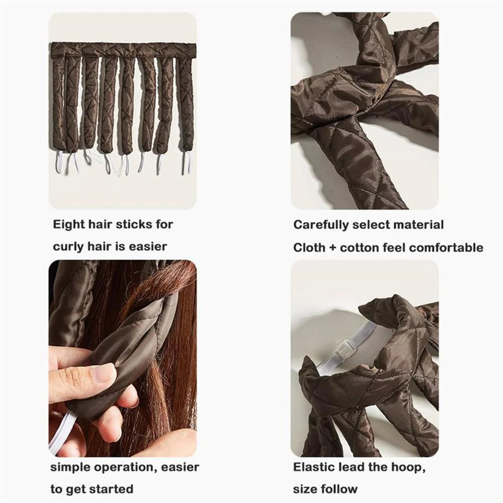 Heatless Hair Curler - Velcro Strap Octopus Curl Rollers | Soft Foam Curling Rod - ZOOMNSTORE