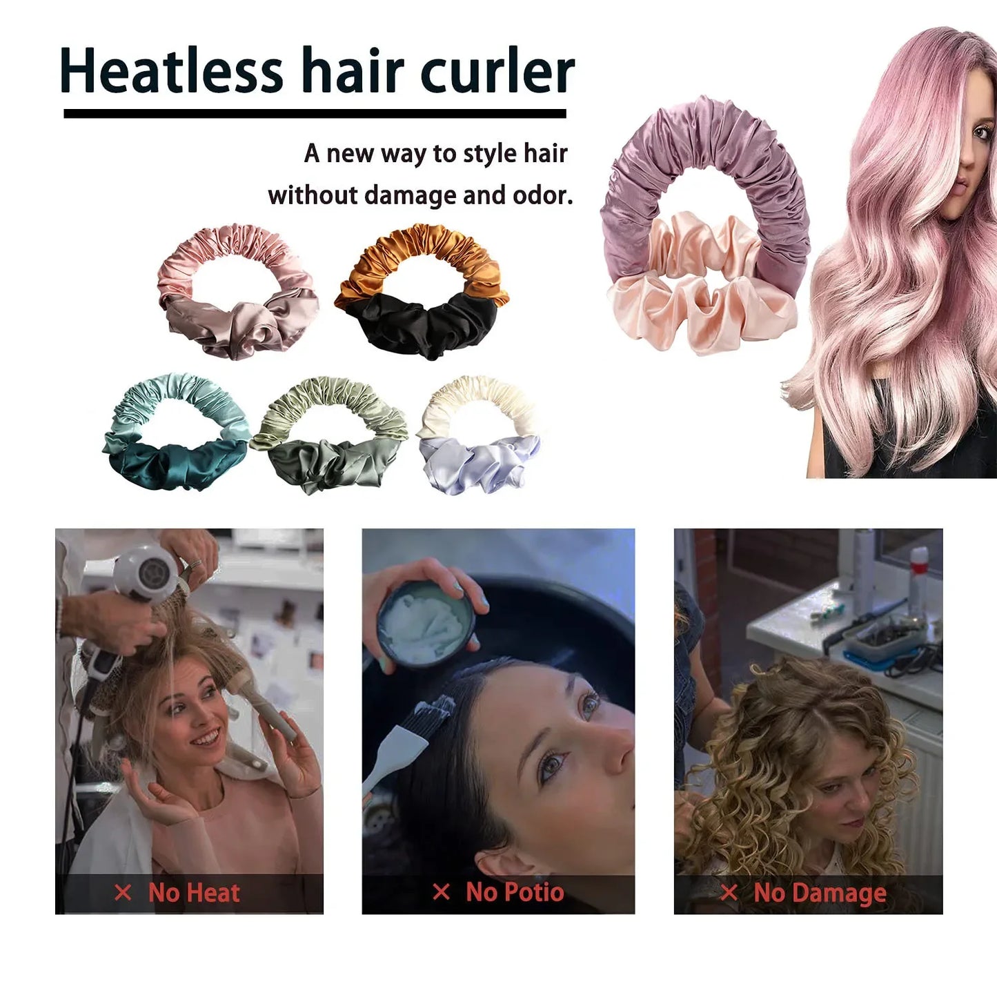 Heatless Hair Curlers - Soft Foam Bendy Rollers | No Heat Curlers For Damage-Free Styling - ZOOMNSTORE