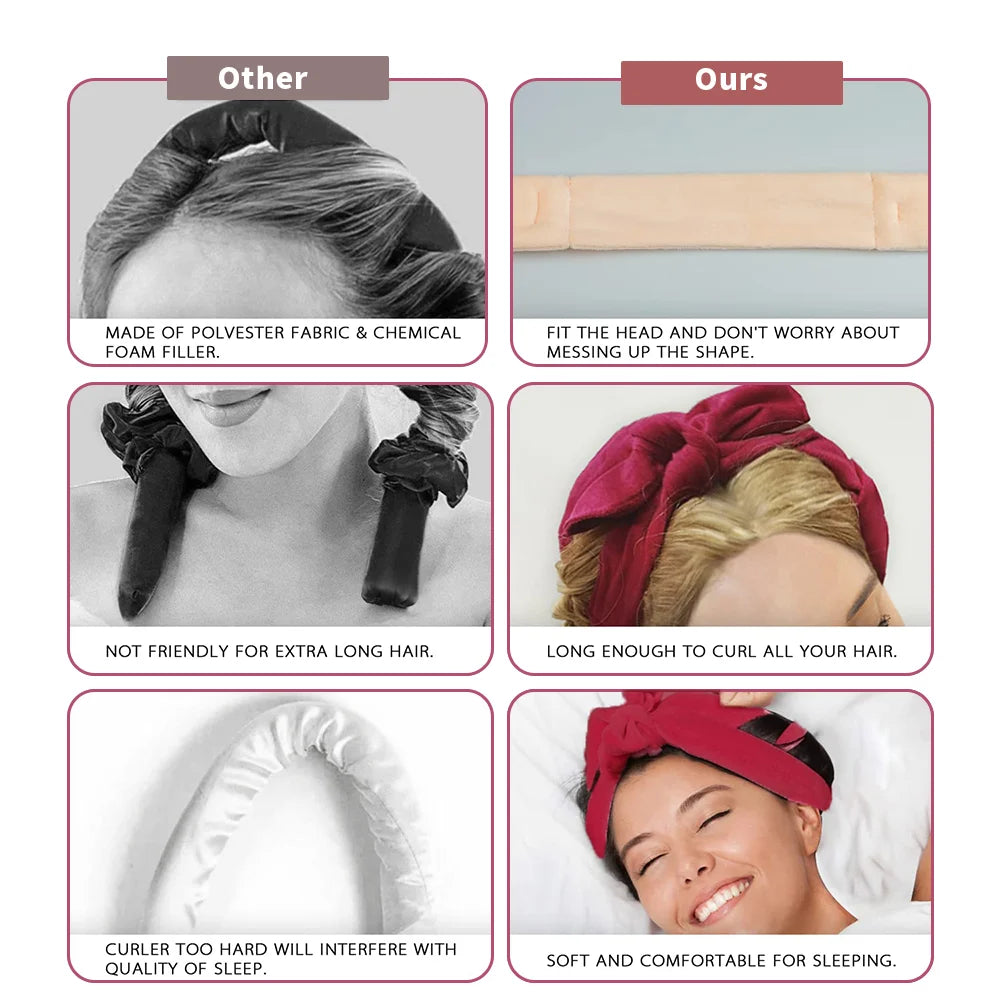 Heatless Hair Curlers - Soft Headband Curlers With Silk Curling Ribbon For Damage Free Curls - ZOOMNSTORE