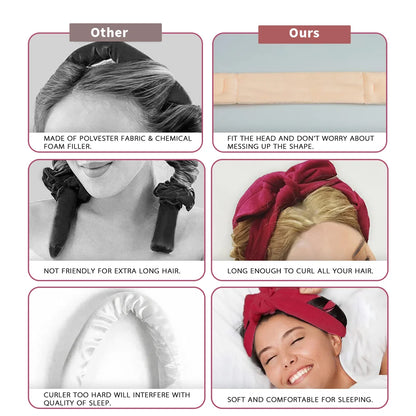 Heatless Hair Curlers - Soft Headband Curlers With Silk Curling Ribbon For Damage Free Curls - ZOOMNSTORE