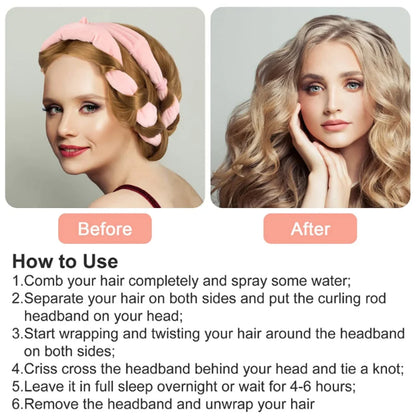 Heatless Hair Curlers - Soft Headband Curlers With Silk Curling Ribbon For Damage Free Curls - ZOOMNSTORE