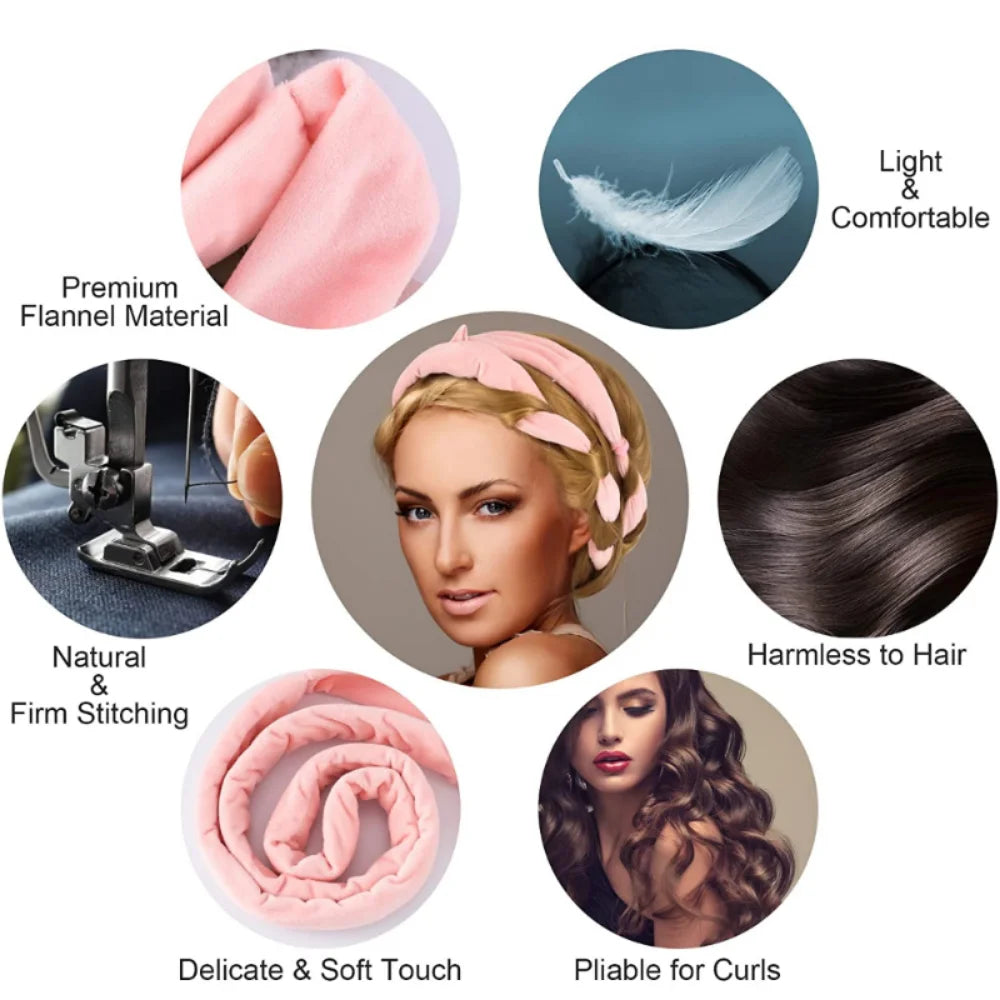 Heatless Hair Curlers - Soft Headband Curlers With Silk Curling Ribbon For Damage Free Curls - ZOOMNSTORE