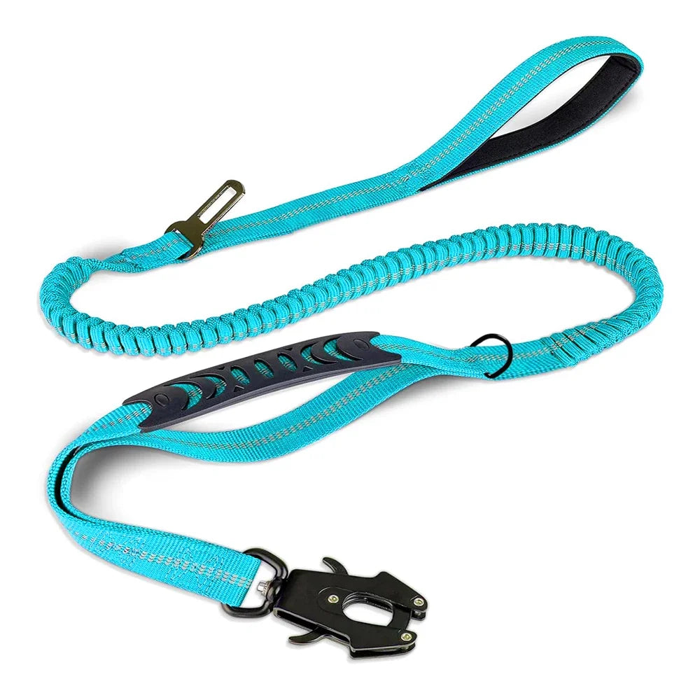 Heavy Duty Reflective Bungee Dog Leash with Car Seatbelt for Large Dogs - ZOOMNSTORE