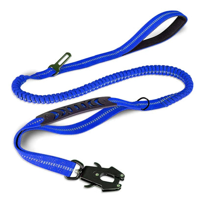 Heavy Duty Reflective Bungee Dog Leash with Car Seatbelt for Large Dogs - ZOOMNSTORE