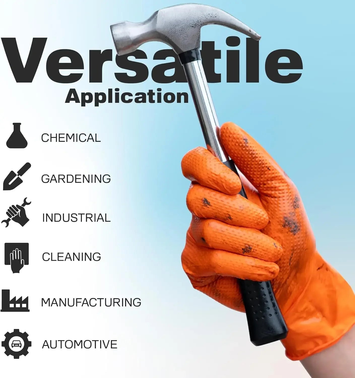 Heavy Duty Nitrile Gloves - Industrial Disposable Gloves with Diamond Textured Grip for Mechanic Safety - ZOOMNSTORE