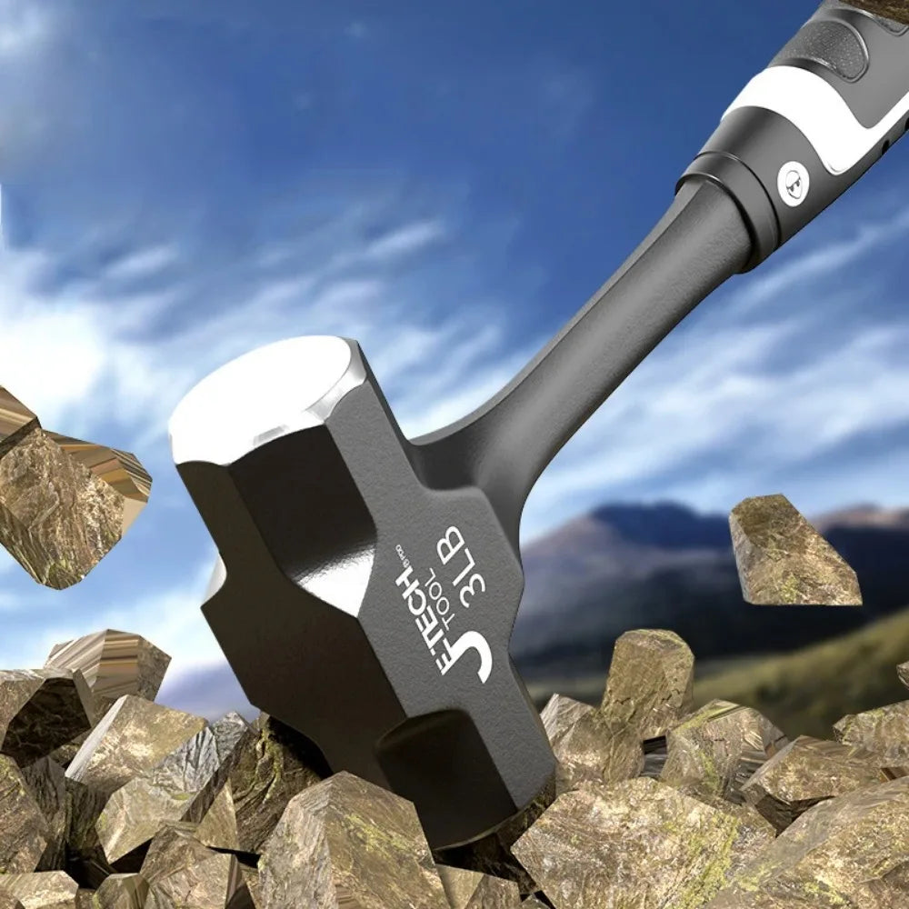 Heavy Duty Sledge Hammer - 2LB-3LB One-Piece Forged Steel for Brick Drilling and Construction - ZOOMNSTORE