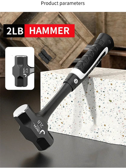Heavy Duty Sledge Hammer - 2LB-3LB One-Piece Forged Steel for Brick Drilling and Construction - ZOOMNSTORE