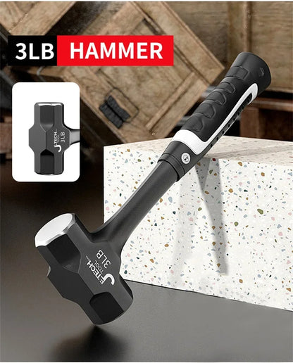 Heavy Duty Sledge Hammer - 2LB-3LB One-Piece Forged Steel for Brick Drilling and Construction - ZOOMNSTORE