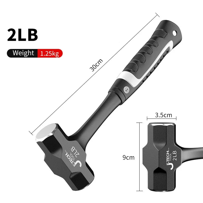 Heavy Duty Sledge Hammer - 2LB-3LB One-Piece Forged Steel for Brick Drilling and Construction - ZOOMNSTORE