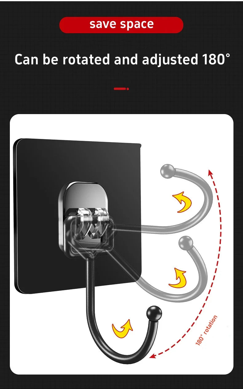 Heavy Duty Waterproof Wall Hooks - 22 lbs Adhesive Nail-Free Transparent for Kitchen  Bathroom - ZOOMNSTORE