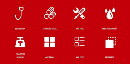 Heavy Duty Waterproof Wall Hooks - 22 lbs Adhesive Nail-Free Transparent for Kitchen  Bathroom - ZOOMNSTORE