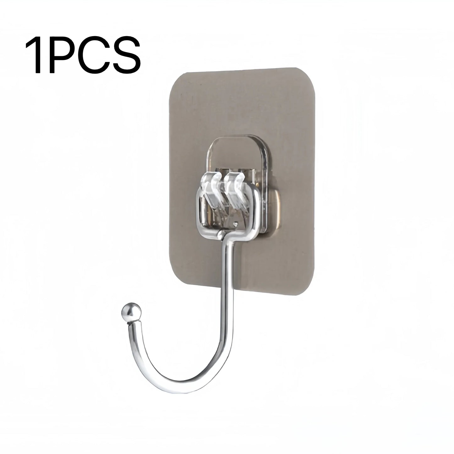 Heavy Duty Waterproof Wall Hooks - 22 lbs Adhesive Nail-Free Transparent for Kitchen  Bathroom - ZOOMNSTORE