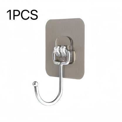 Heavy Duty Waterproof Wall Hooks - 22 lbs Adhesive Nail-Free Transparent for Kitchen  Bathroom - ZOOMNSTORE