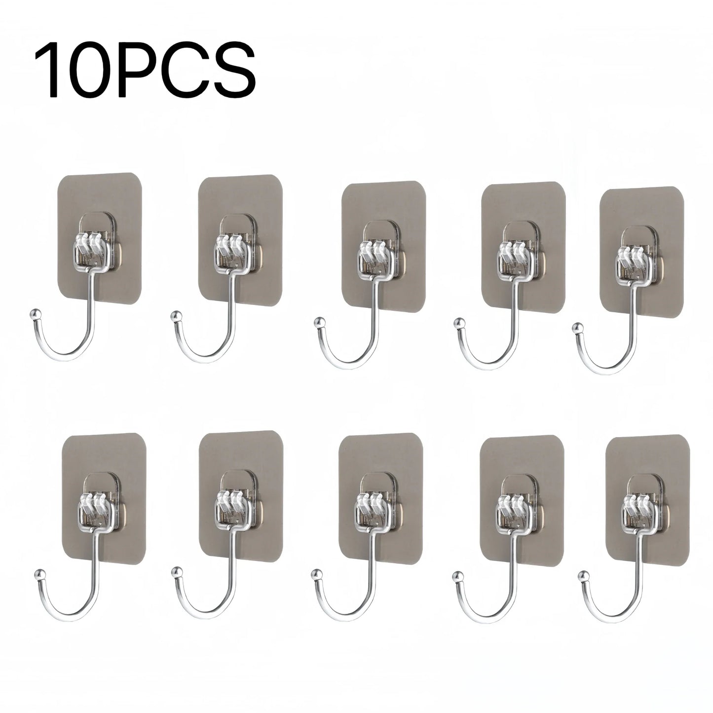 Heavy Duty Waterproof Wall Hooks - 22 lbs Adhesive Nail-Free Transparent for Kitchen  Bathroom - ZOOMNSTORE