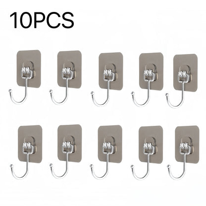 Heavy Duty Waterproof Wall Hooks - 22 lbs Adhesive Nail-Free Transparent for Kitchen  Bathroom - ZOOMNSTORE