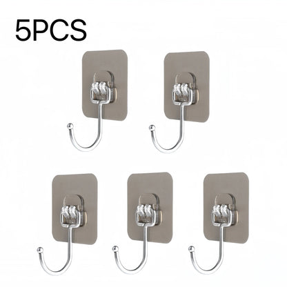 Heavy Duty Waterproof Wall Hooks - 22 lbs Adhesive Nail-Free Transparent for Kitchen  Bathroom - ZOOMNSTORE