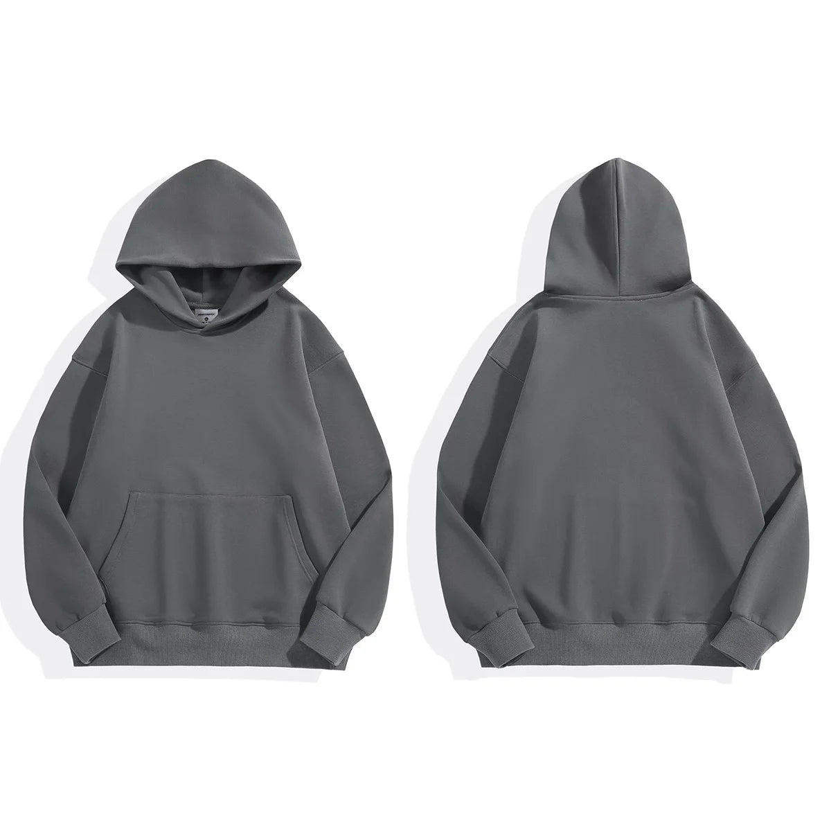 16.9oz 480gsm Heavy Weight Cotton Plus Velvet Hooded Sweater Men Thickened Tight Polar Fleece Pullover Hoodie Women Sweatshirt - ZOOMNSTORE