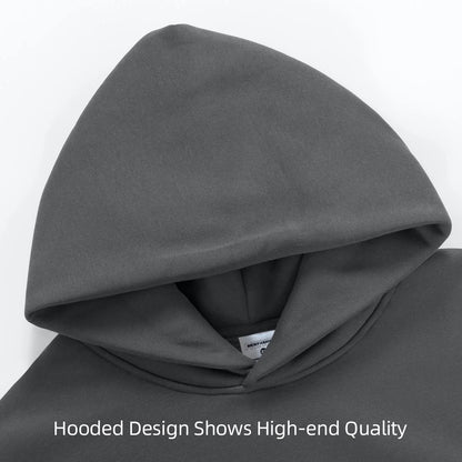 16.9oz 480gsm Heavy Weight Cotton Plus Velvet Hooded Sweater Men Thickened Tight Polar Fleece Pullover Hoodie Women Sweatshirt - ZOOMNSTORE