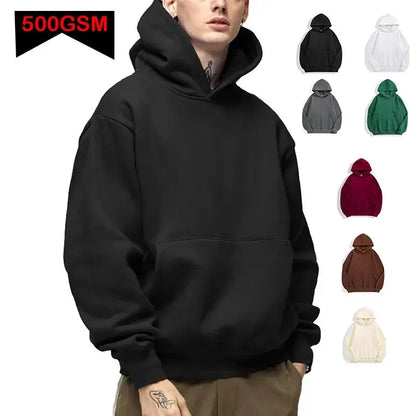 Heavy Weight Men's Hoodies - Thick Cotton Sweatshirt | Casual Autumn Pullover - ZOOMNSTORE