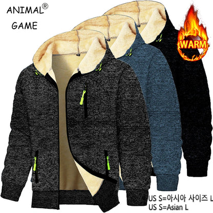 Heavyweight Fleece Hoodie – Men's Casual Zip-Up Sweatshirt With Sherpa Lining - ZOOMNSTORE