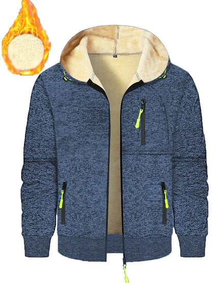 Heavyweight Fleece Hoodie – Men's Casual Zip-Up Sweatshirt With Sherpa Lining - ZOOMNSTORE
