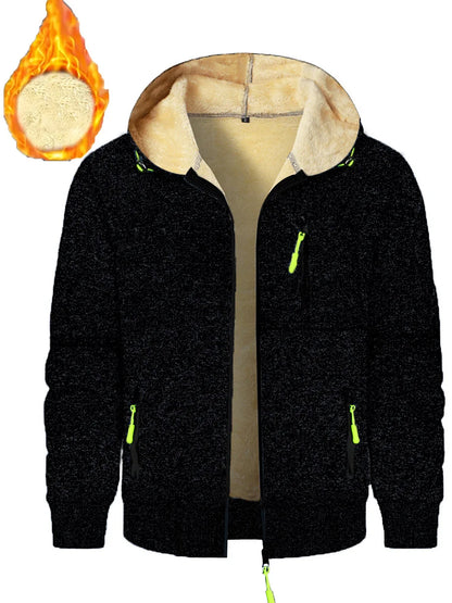 Heavyweight Fleece Hoodie – Men's Casual Zip-Up Sweatshirt With Sherpa Lining - ZOOMNSTORE