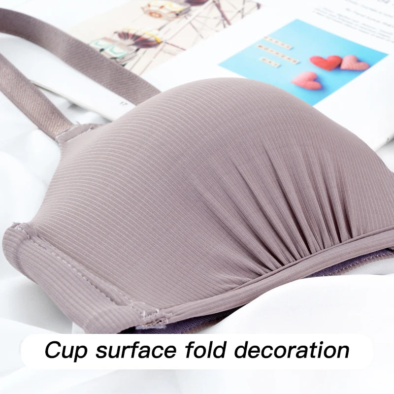 Seamless Push Up Bras - Wire Free A B Cup Bra With Adjustable Straps
