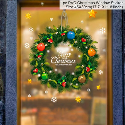 Christmas Window Stickers - Festive Holiday Window Decals & Xmas Wall Decorations 2024