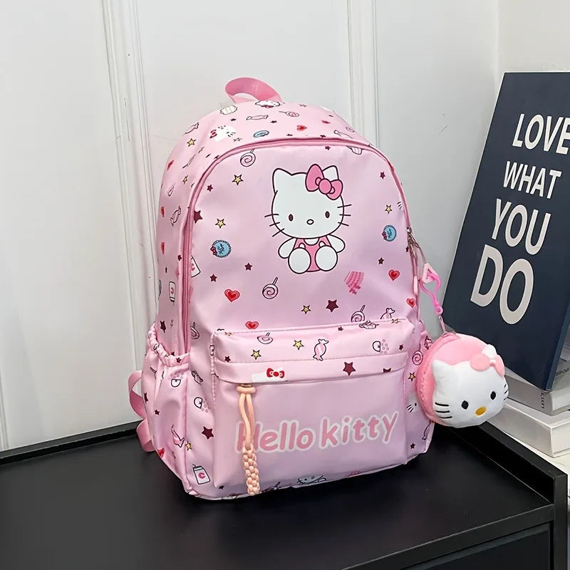 Hello Kitty  Friends Backpack - Cute Anime Schoolbag for Girls - ZOOMNSTORE